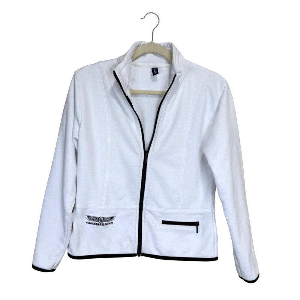 Pebble Beach Concours D'Elegance White Fleece Jacket Gear For Sports Size S